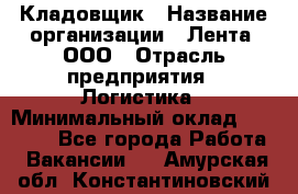 Кладовщик › Название организации ­ Лента, ООО › Отрасль предприятия ­ Логистика › Минимальный оклад ­ 23 230 - Все города Работа » Вакансии   . Амурская обл.,Константиновский р-н